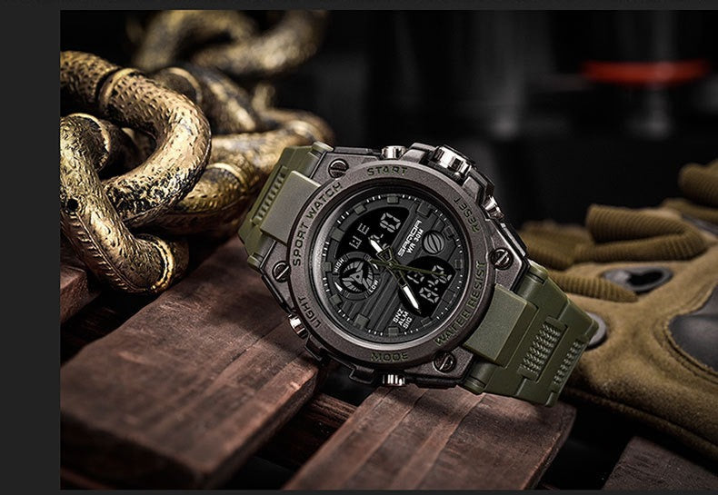 Sports Dual Display Movement Multi-kinetic Energy Electronic Watch